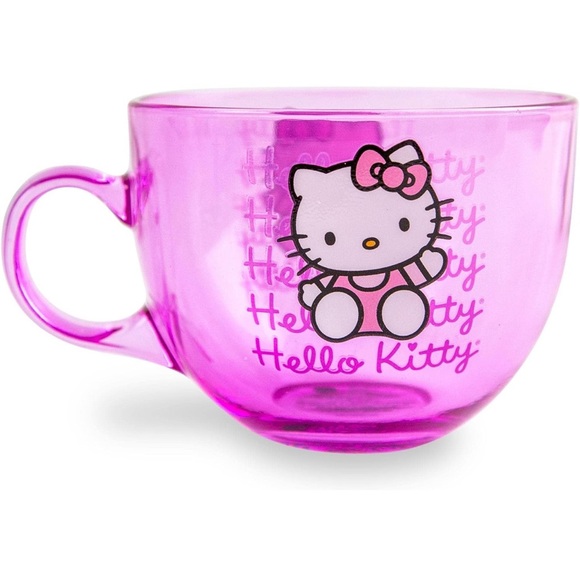 Hello Kitty Pink Glass Mug - Picture 2 of 4